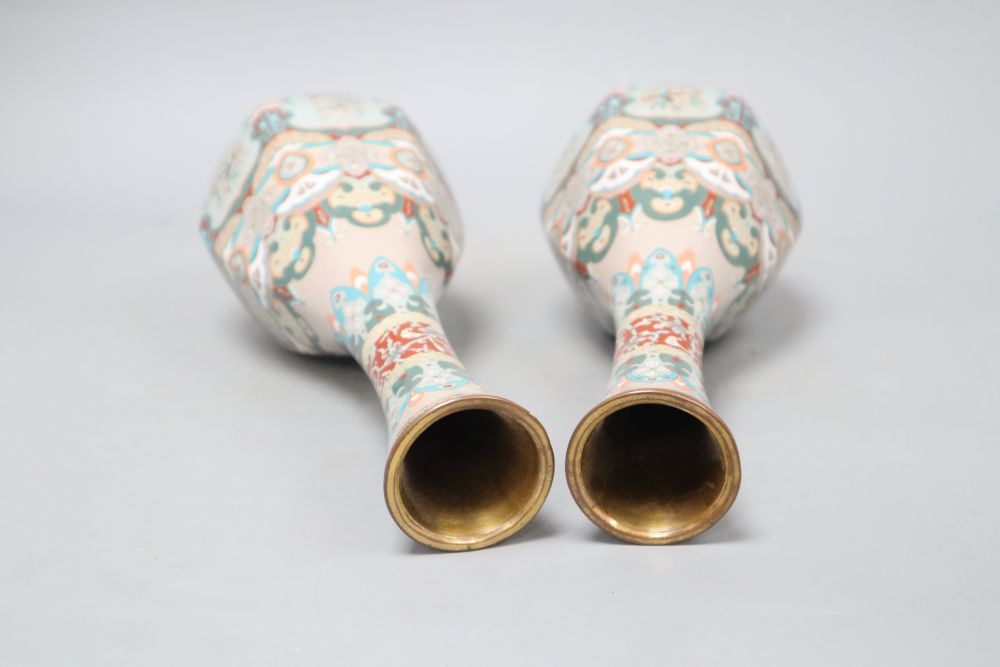 A pair of Japanese cloisonne vases, height 30.5cm